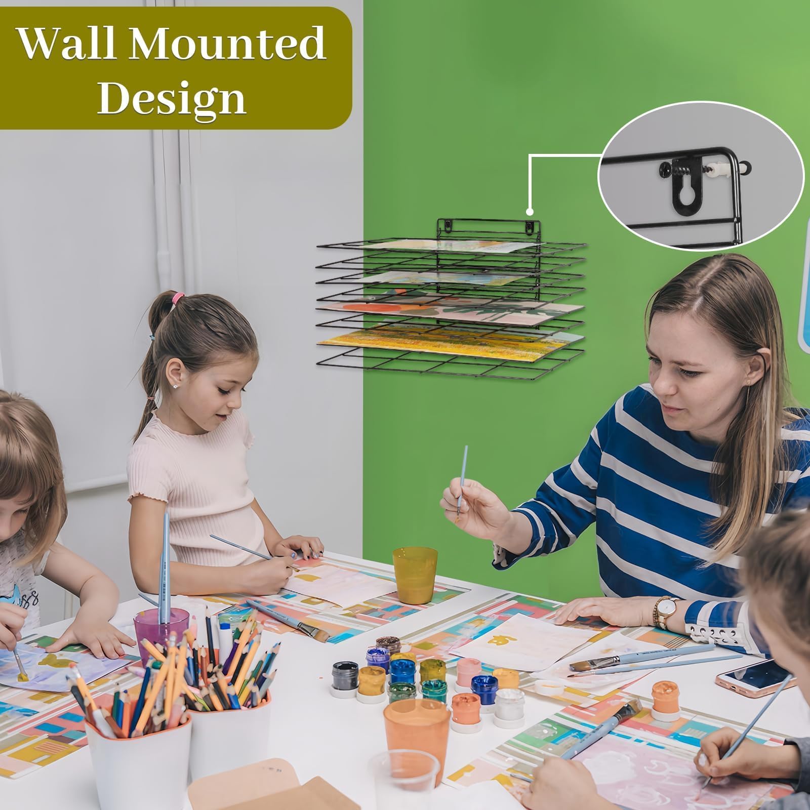 Amazon.com: 8 Shelves Wall Mount Art Drying Rack for Classroom